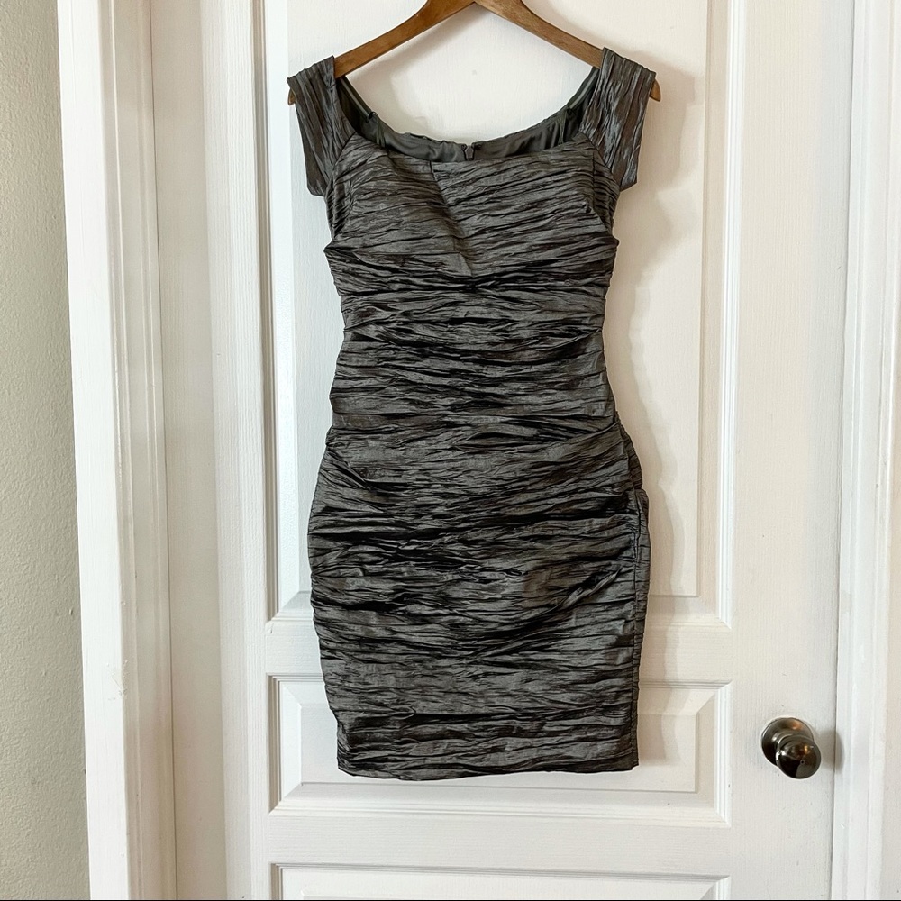 Jeanne Alexander ruched silver dress